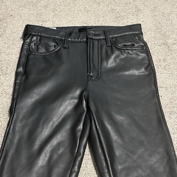Mother Women 26 The Insider Ankle Faux Leather Pants in Faux Show Black - Picture 4 of 15